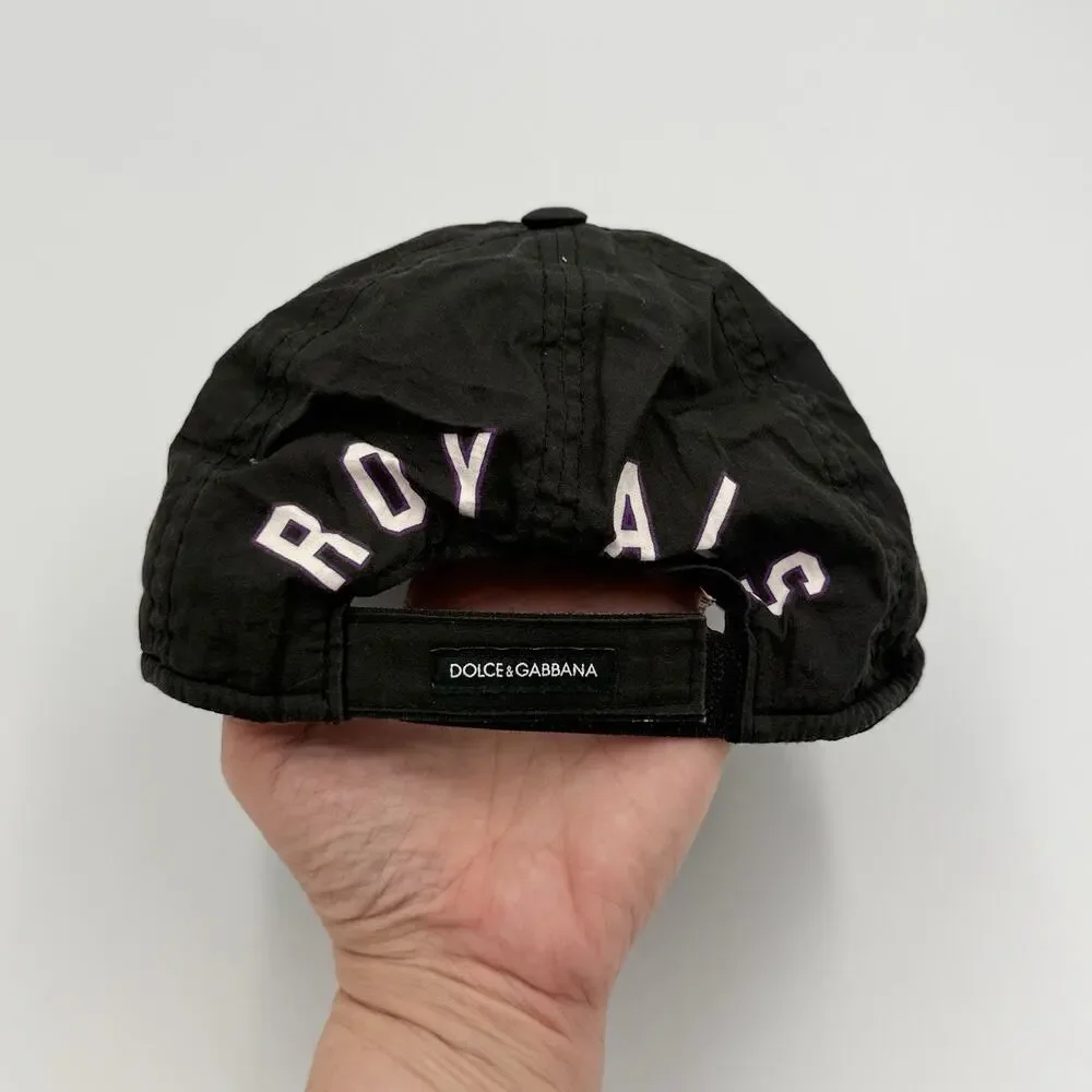 Dolce & Gabbana Kids Royals Cap Hat Black Purple Size M Cotton DG Millenials